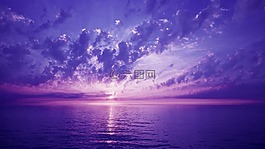 紫,日落,天空