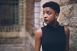 女孩,黑,afroamerican