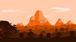 景觀,橙,繪圖