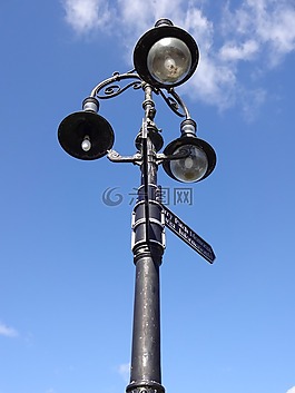 路燈,天空,藍(lán)色