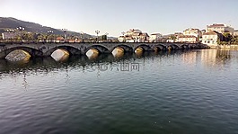 橋,老,河