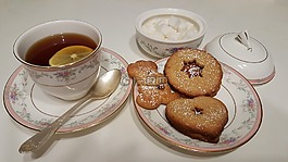 lintserskoe饼干,茶,美味