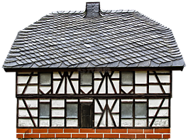 fachwerkhaus,屋顶,石板