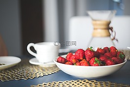 草莓,早餐,水果