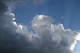 云,藍(lán)色的天空,光