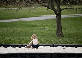 男孩,沙,嬰兒