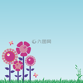 花,蝴蝶,背景