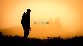 日出,黃昏,霧