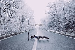 自行車,霧,透視