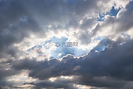 云,天空,太陽