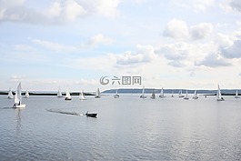 游艇,水,天空