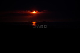 日落,太陽,海邊