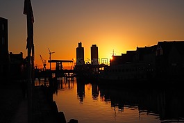 端口,日落,husum