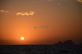 帕爾馬羅拉島,日落,太陽