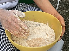 烤,面團,揉