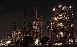 工廠,夜景,工業