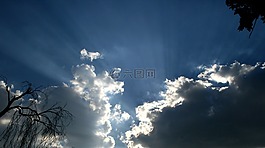 云,光線,烏云