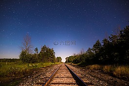 夜,火車鐵軌,鐵路