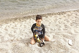 海滩,男孩,夏天
