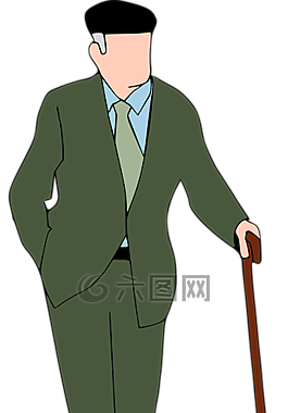 老,男子,走