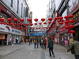 中國,街,燈籠