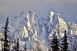 山,雪,雪山