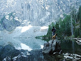 湖寧靜,徒步旅行,華盛頓