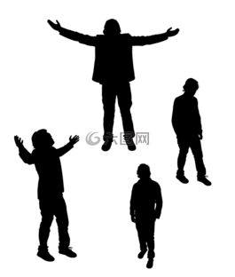 側(cè)影,黑,男子