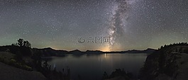 银河,夜,景观