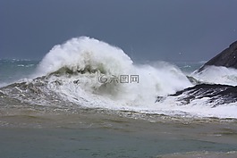 波,海,侧