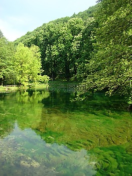 水,湖,自然