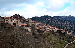 山村莊全景,希臘,dimitsana