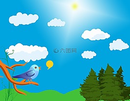景觀,夏季,溶膠