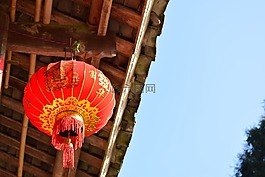 燈籠,房屋,藍天