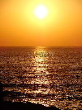 太陽,日落,海