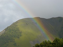 彩虹,山,阿爾卑斯山