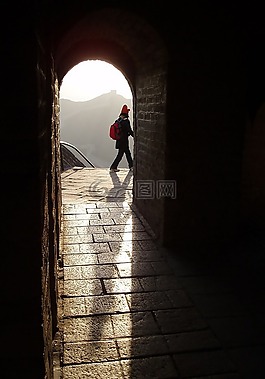 墻,旅行,陰影