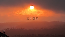 太陽,日出,橙色