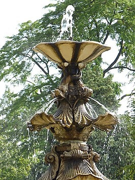 噴泉,公園,水