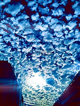 天空,日出,云