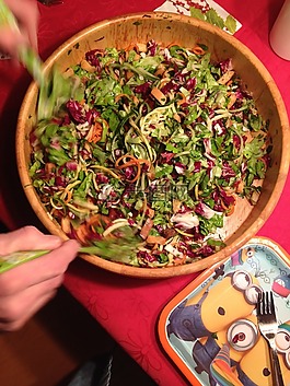 沙拉,餐,分享
