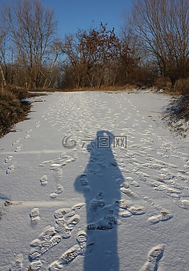 陰影,輪廓,雪