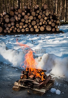營(yíng)火,火,冬天