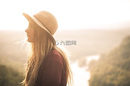 背光,海滩,模糊