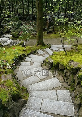 路徑,日本花園,波特蘭
