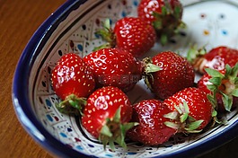 红色,草莓,碗