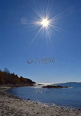 岸,太陽,海灘