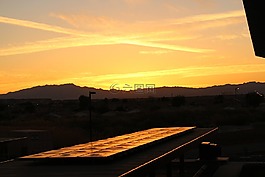 日落,景觀,山silhoette