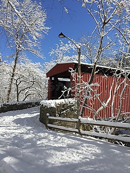 雪,行人天橋,橋