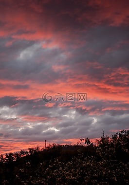 日落,云,紅色